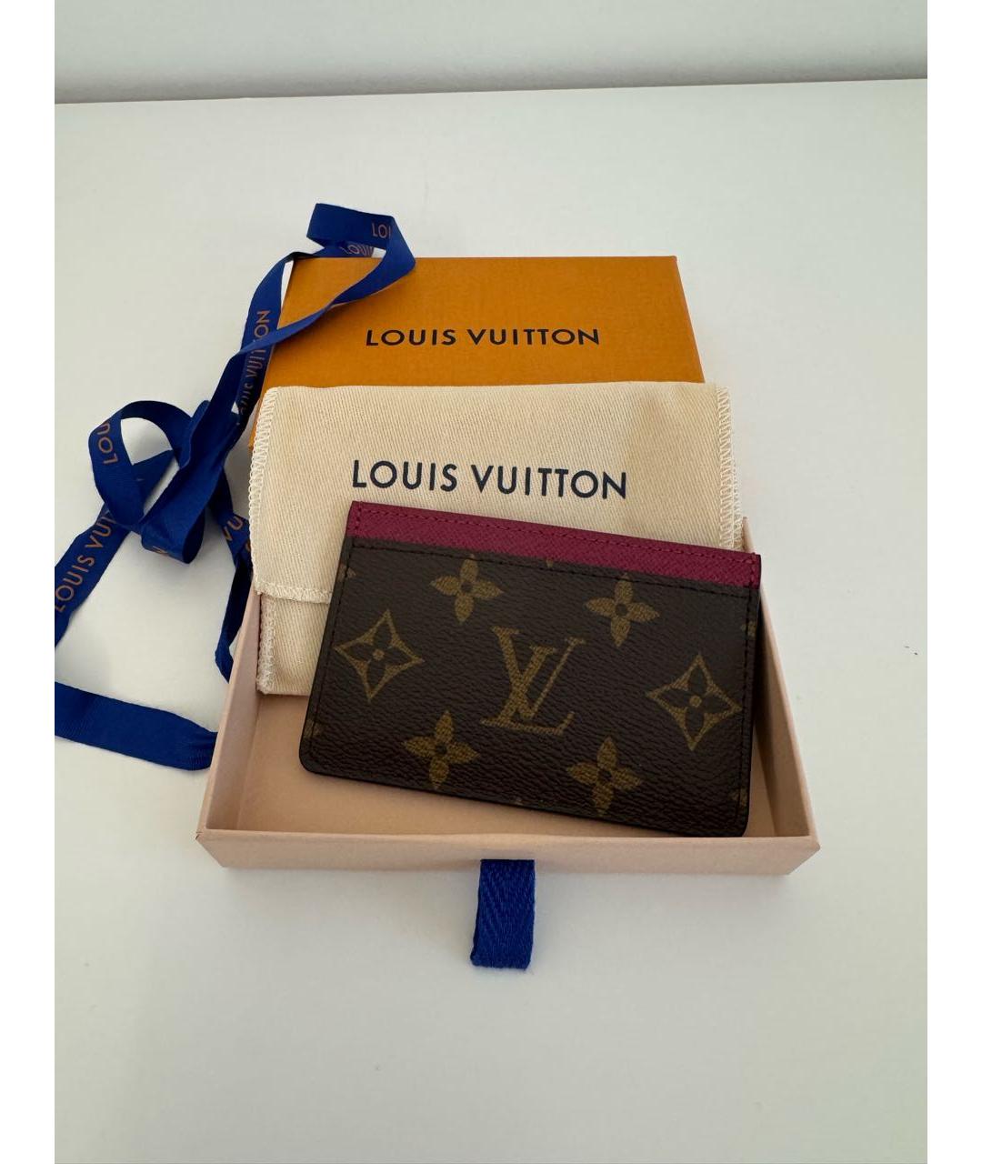 LOUIS VUITTON Коричневый кардхолдер из искусственной кожи, фото 2