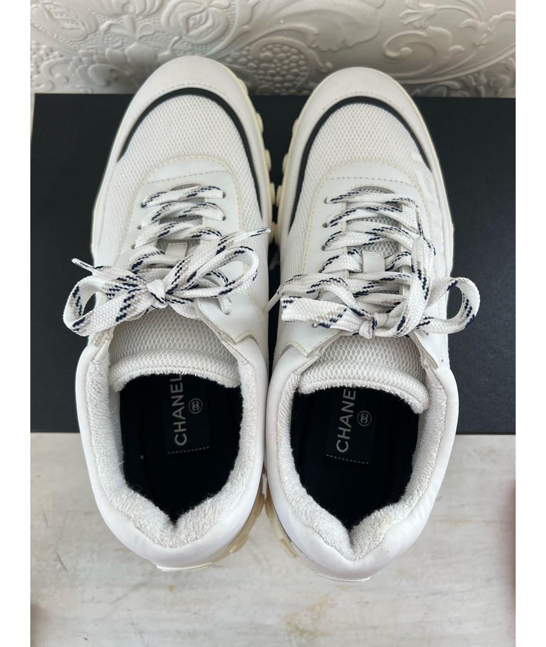 CHANEL Белые текстильные кроссовки, фото 3