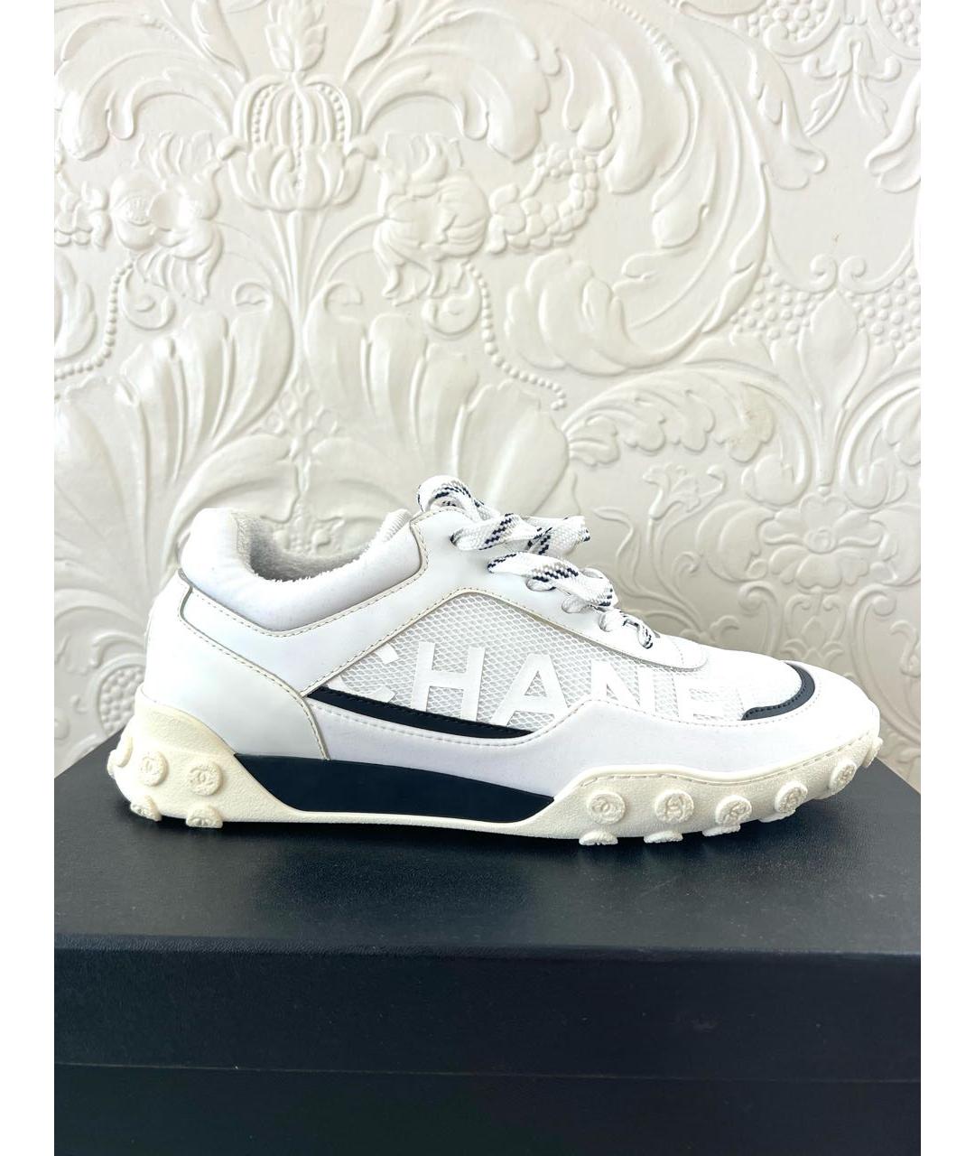 CHANEL Белые текстильные кроссовки, фото 5