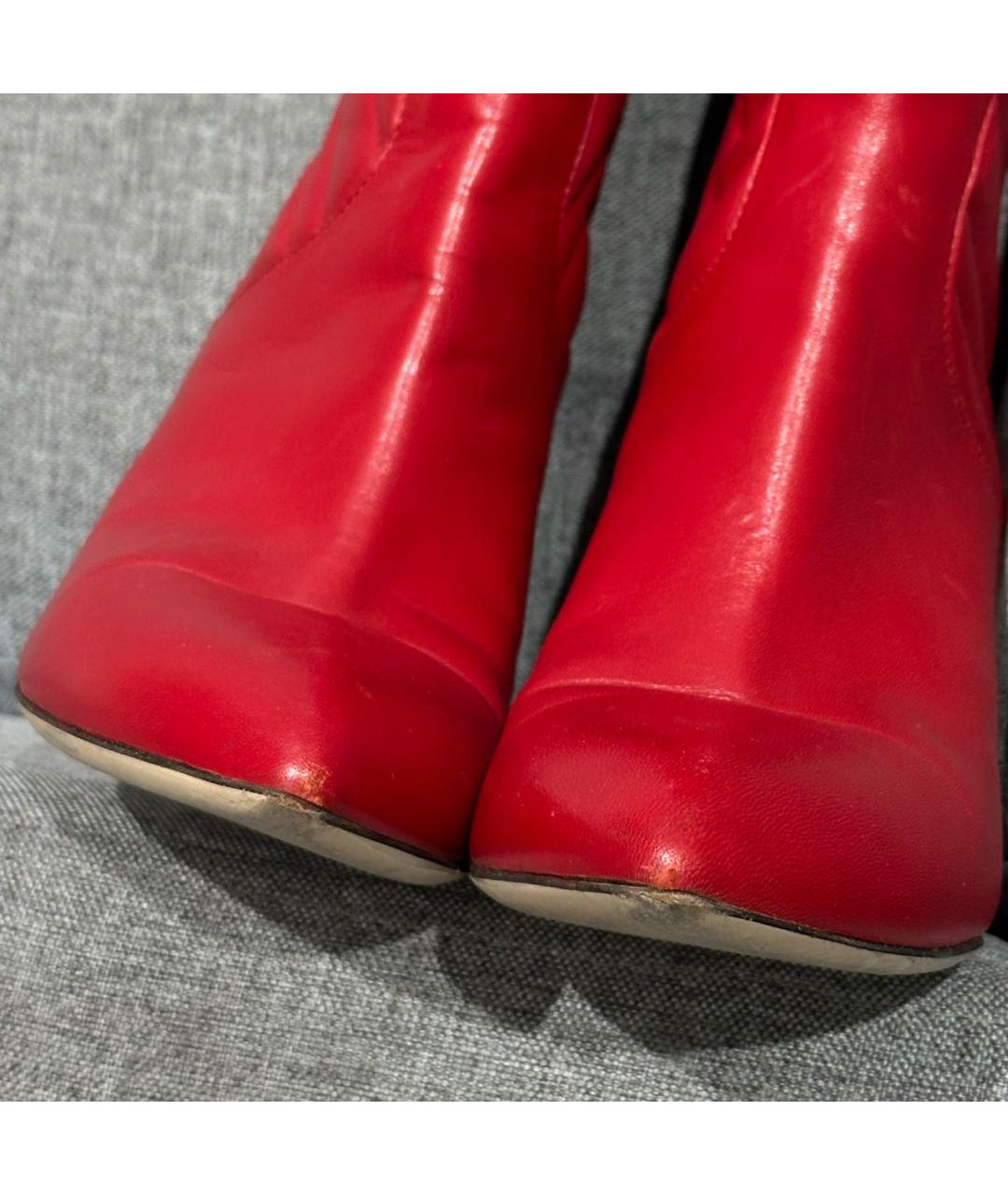 GUCCI Красные кожаные сапоги, фото 6