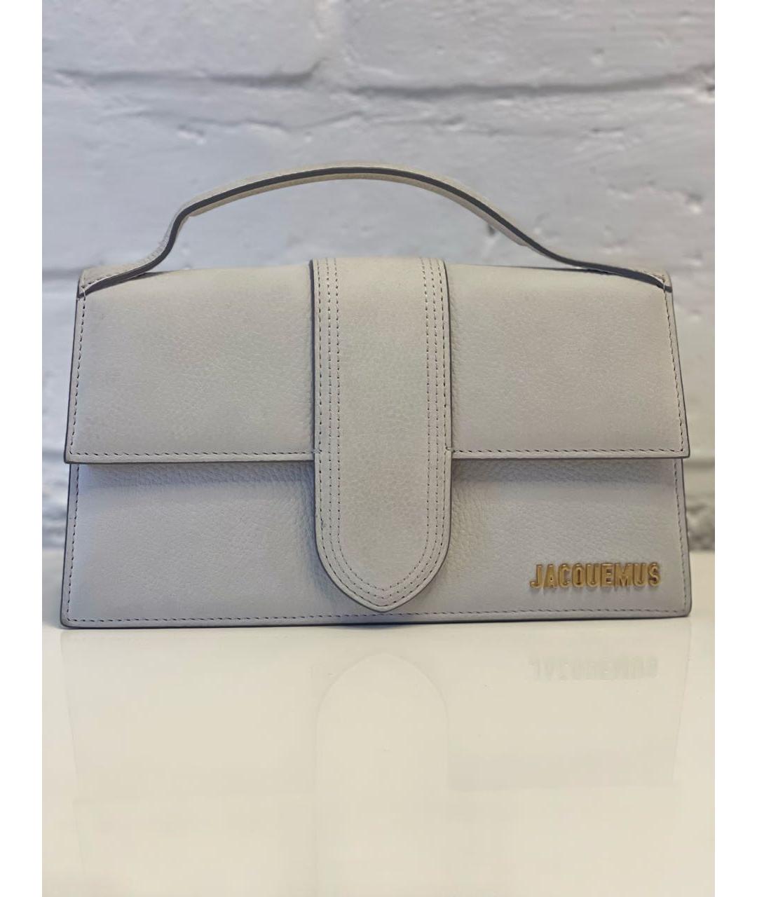 JACQUEMUS Голубая замшевая сумка с короткими ручками, фото 4