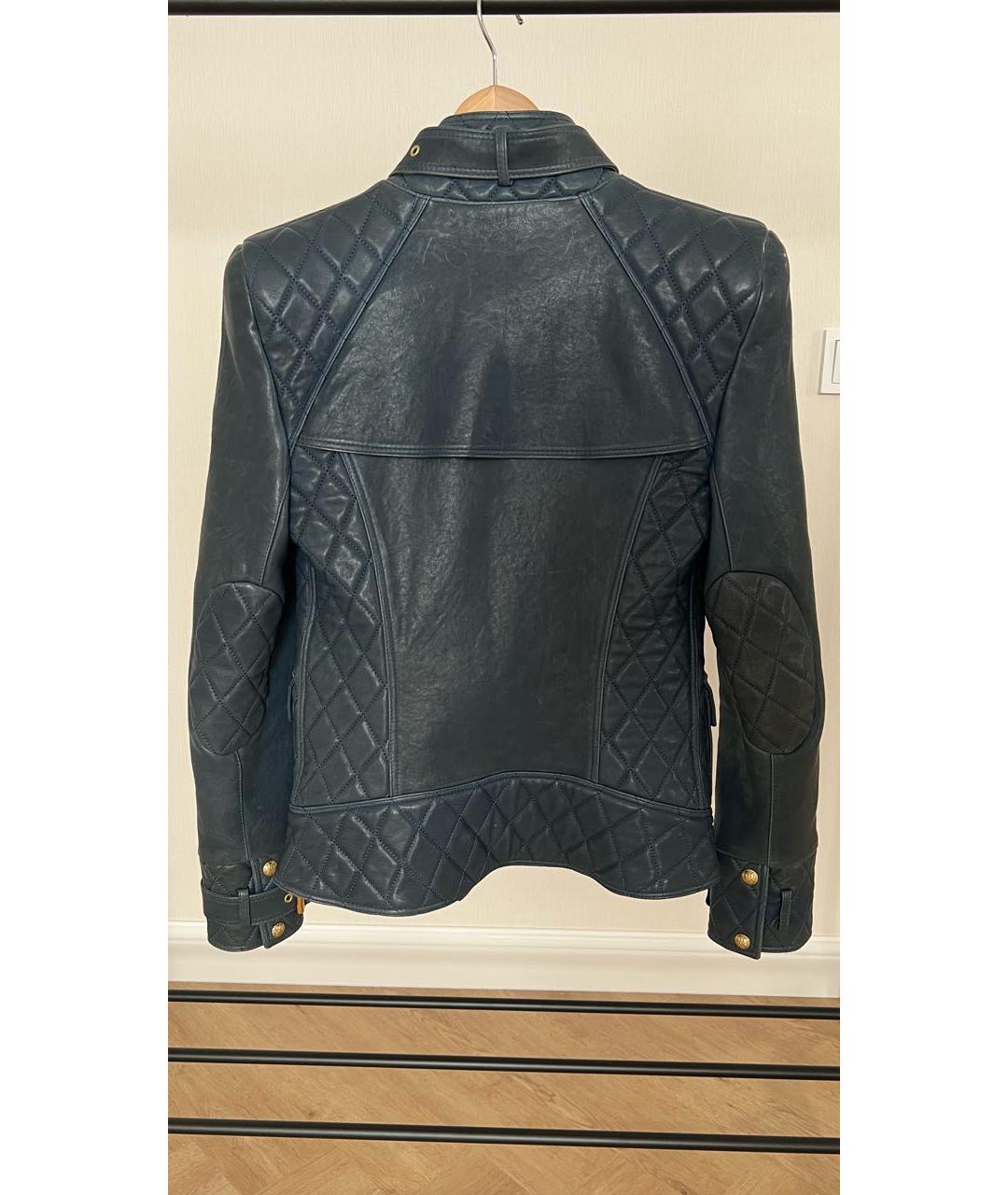 BALMAIN Бирюзовая кожаная куртка, фото 2