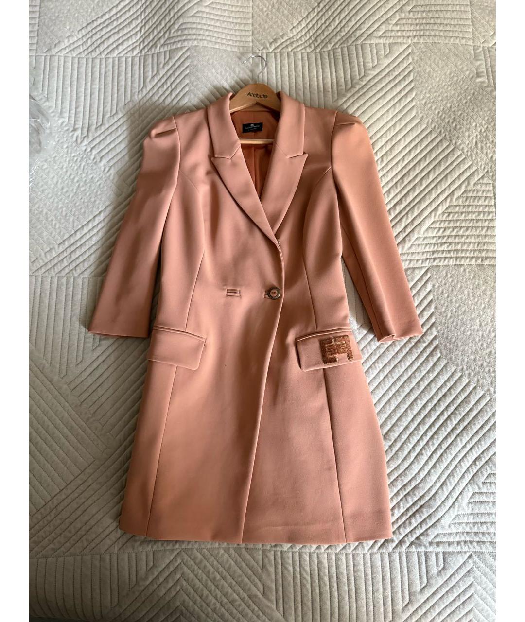 ELISABETTA FRANCHI Коралловое полиэстеровое коктейльное платье, фото 8