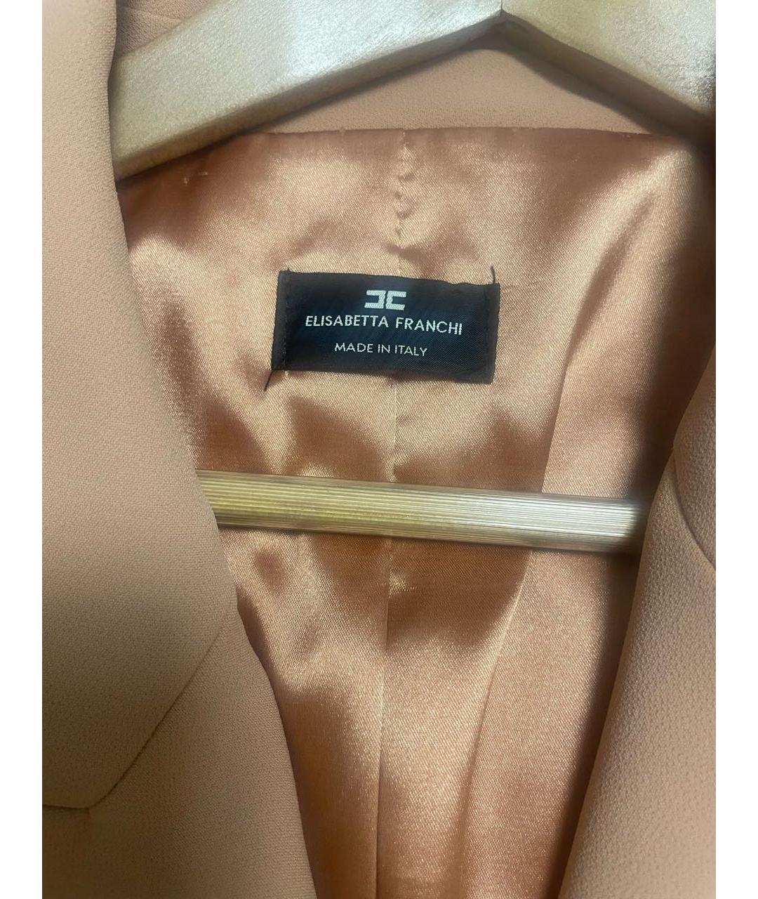 ELISABETTA FRANCHI Коралловое полиэстеровое коктейльное платье, фото 6