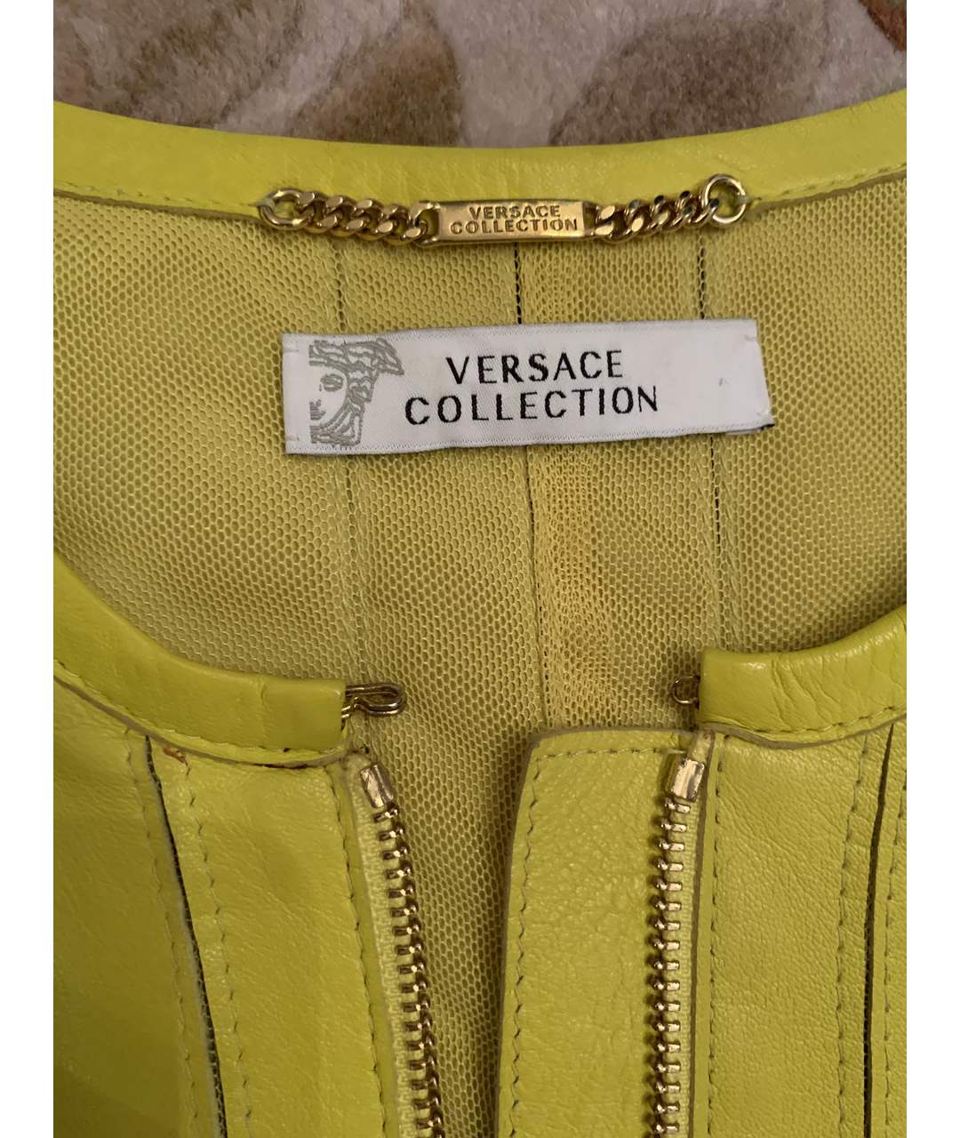 VERSACE COLLECTION Желтая полиамидовая куртка, фото 2