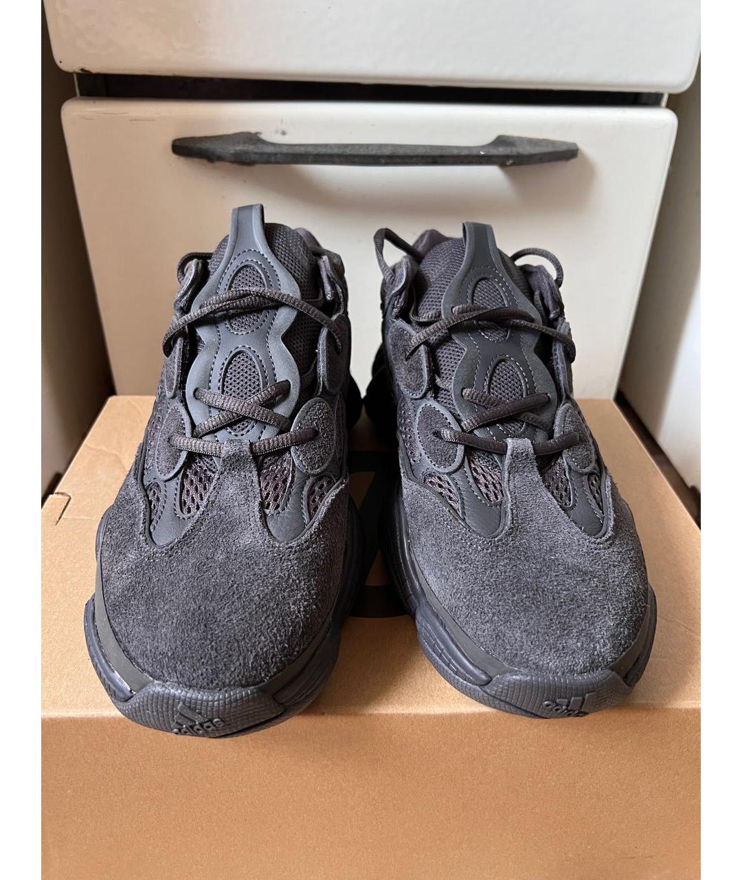 YEEZY Черные замшевые низкие кроссовки / кеды, фото 2