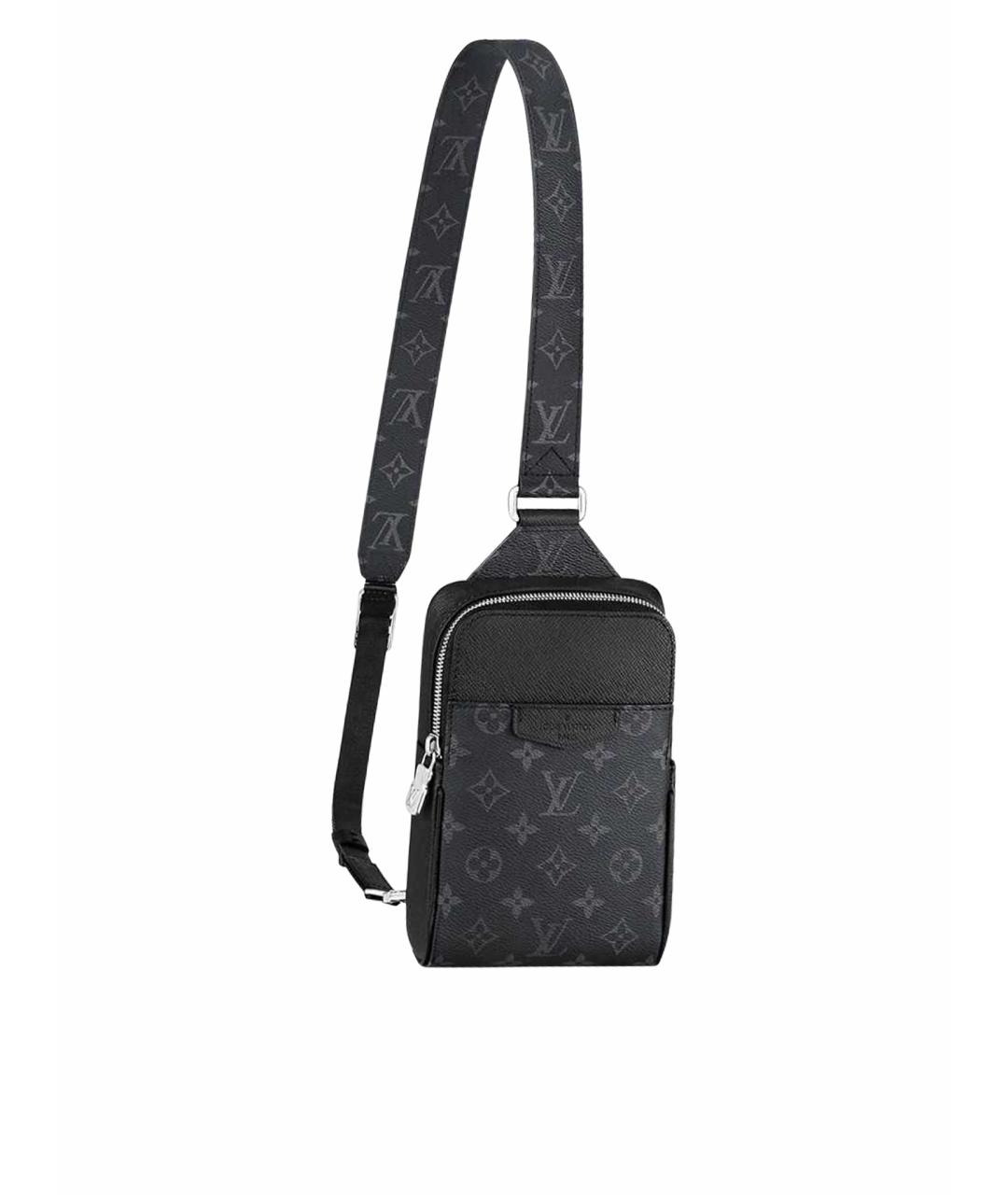 LOUIS VUITTON Черная кожаная сумка на плечо, фото 1
