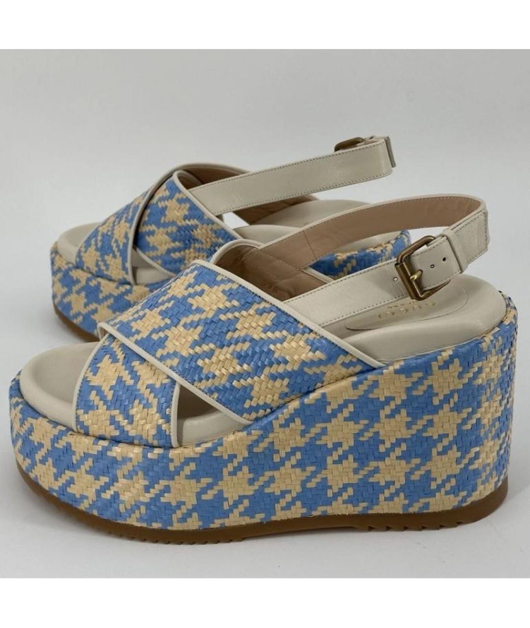 GUCCI Голубые сандалии, фото 5