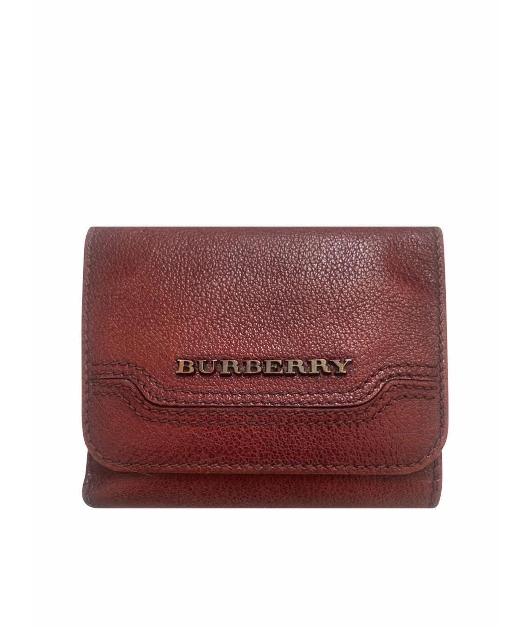 BURBERRY Бордовый кожаный кошелек, фото 1