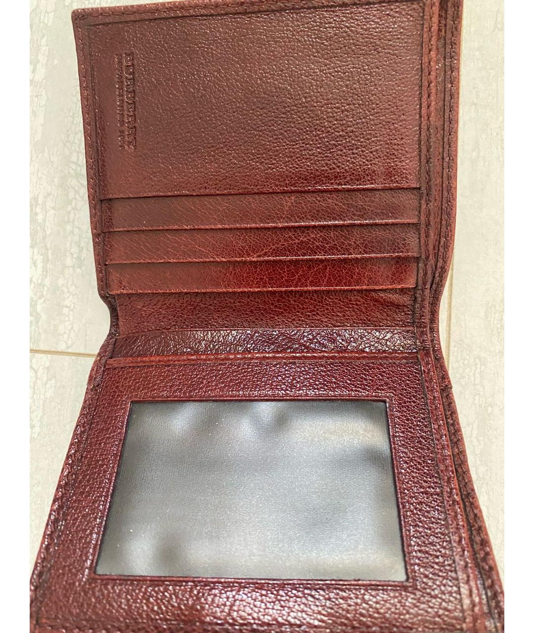 BURBERRY Бордовый кожаный кошелек, фото 7