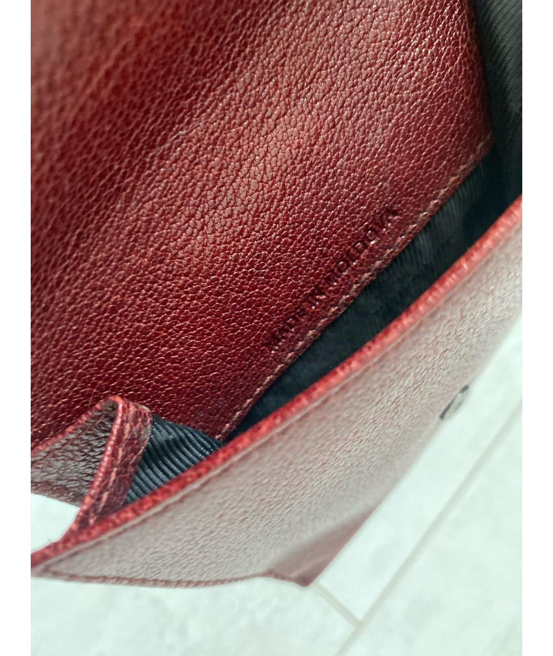 BURBERRY Бордовый кожаный кошелек, фото 4