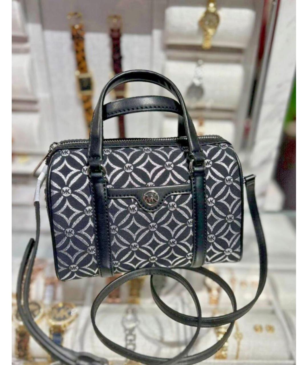 MICHAEL MICHAEL KORS Черная жаккардовая сумка с короткими ручками, фото 8