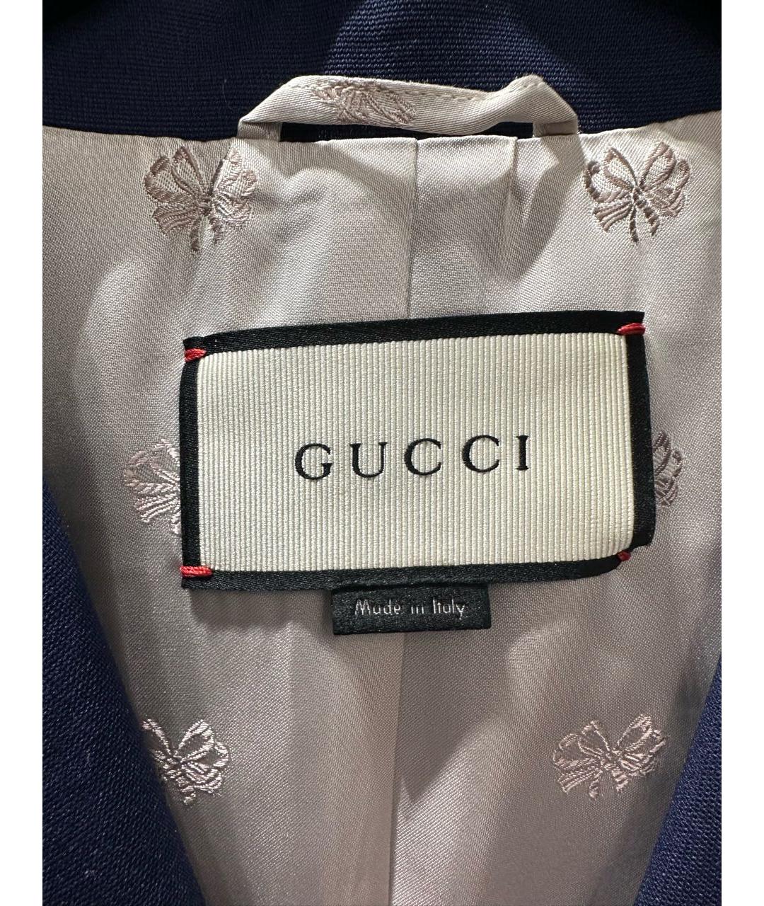 GUCCI Темно-синий шерстяной жакет/пиджак, фото 3