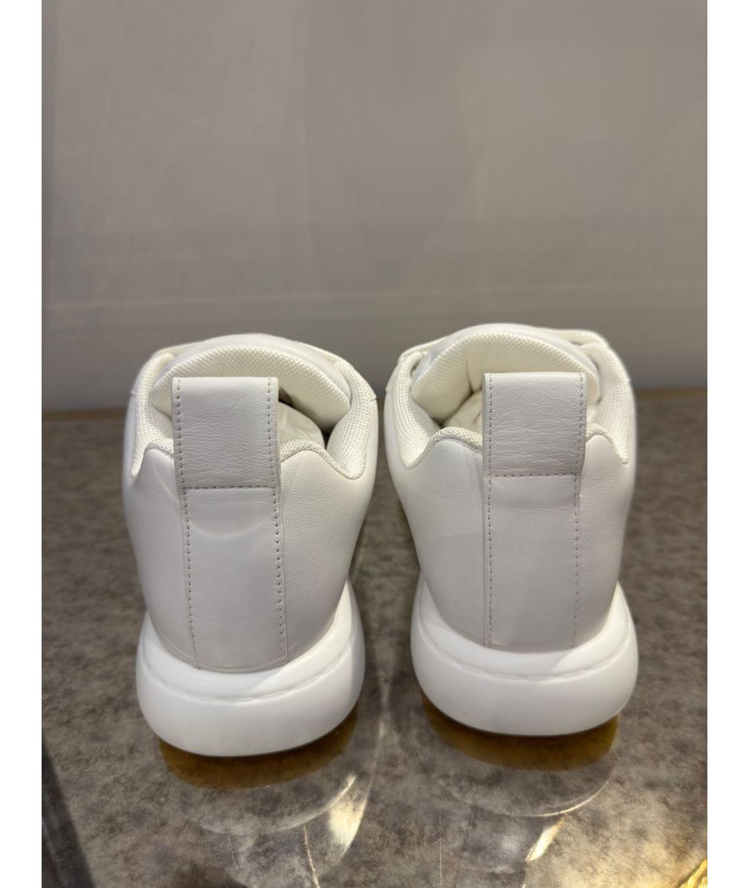 BOTTEGA VENETA Белые кожаные низкие кроссовки / кеды, фото 4