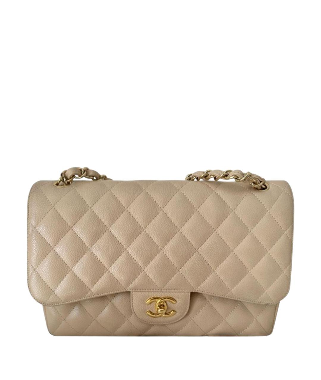 CHANEL Бежевая кожаная сумка через плечо, фото 1