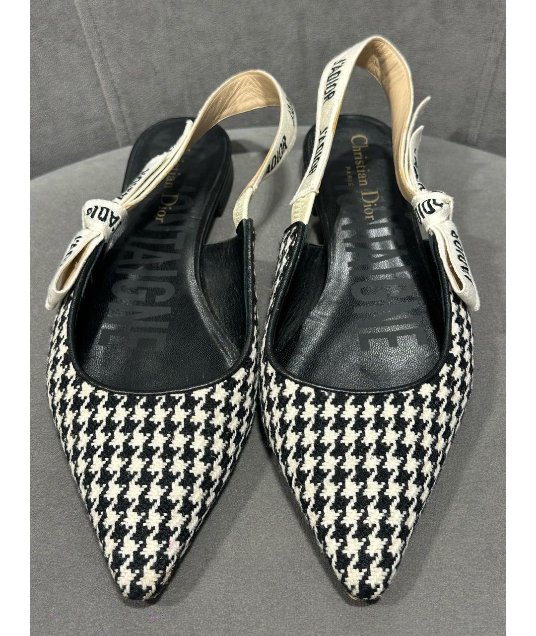 CHRISTIAN DIOR Черные текстильные балетки, фото 2