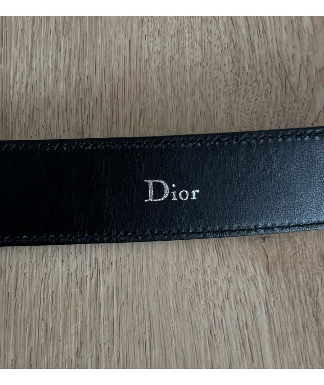 DIOR HOMME Черный кожаный ремень, фото 4