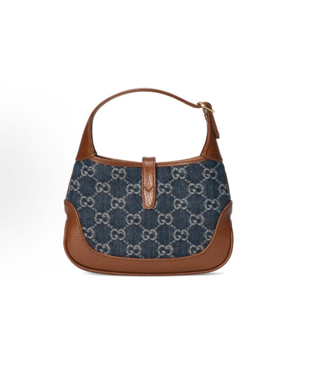 GUCCI Темно-синяя деним сумка с короткими ручками, фото 3