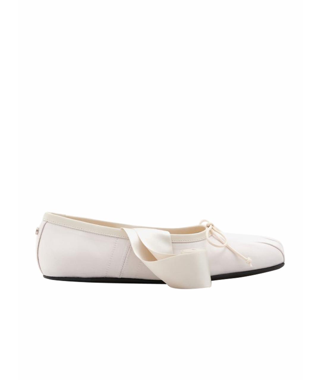 ANN DEMEULEMEESTER Белые текстильные балетки, фото 1