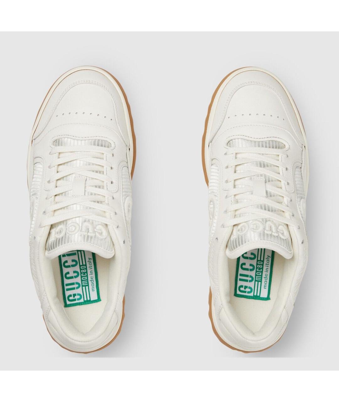 GUCCI Белые кожаные кроссовки, фото 3