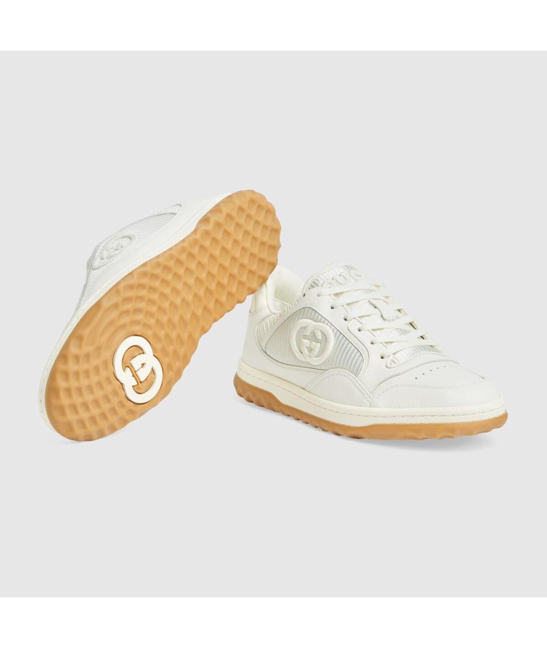 GUCCI Белые кожаные кроссовки, фото 4