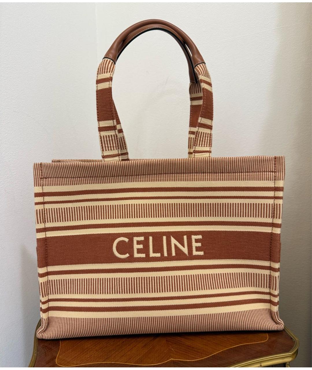 CELINE Оранжевая пляжная сумка, фото 6