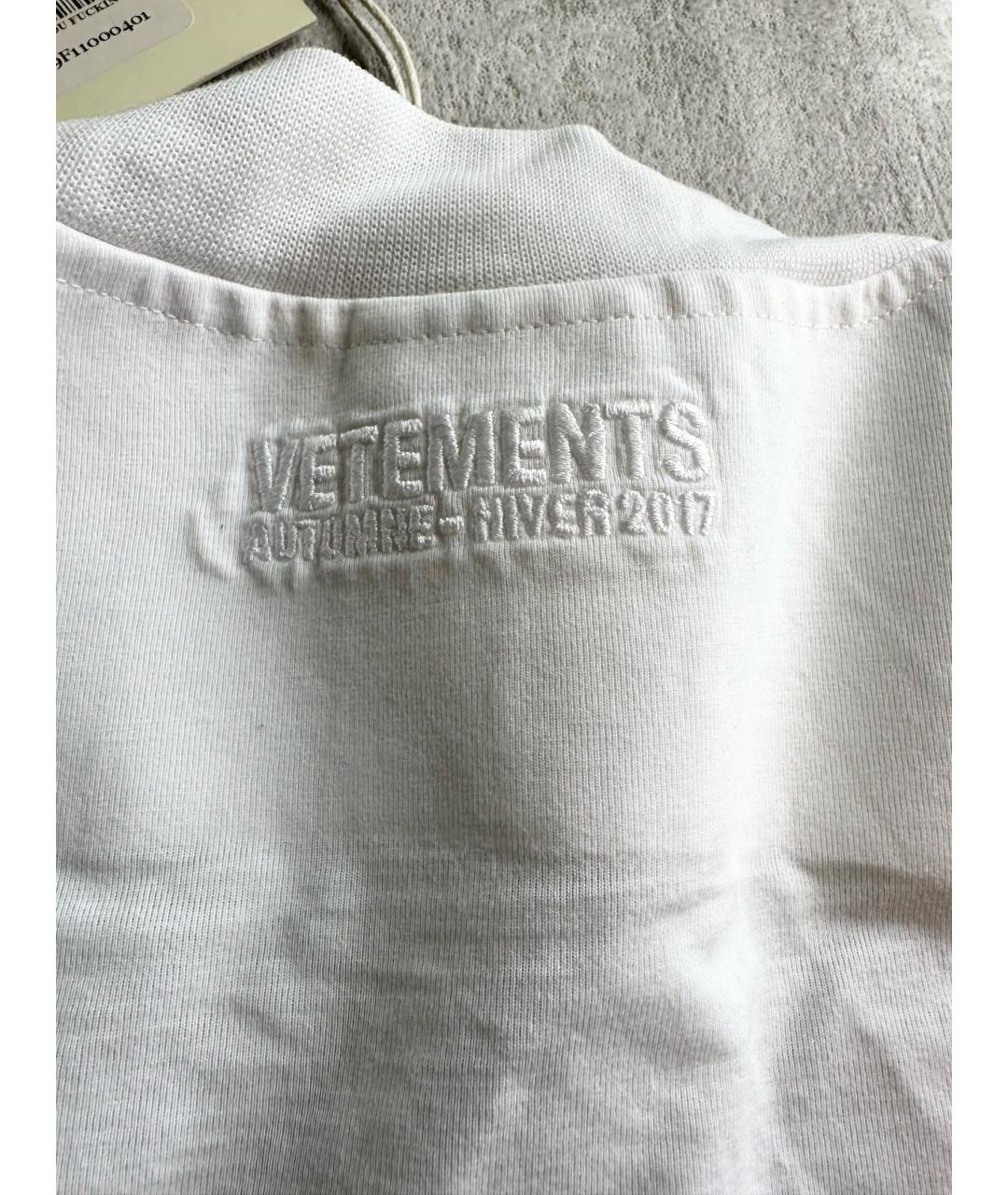 VETEMENTS Белая полиэстеровая футболка, фото 6