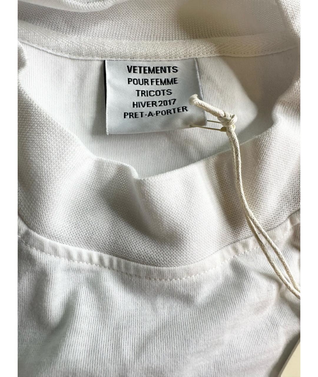 VETEMENTS Белая полиэстеровая футболка, фото 4