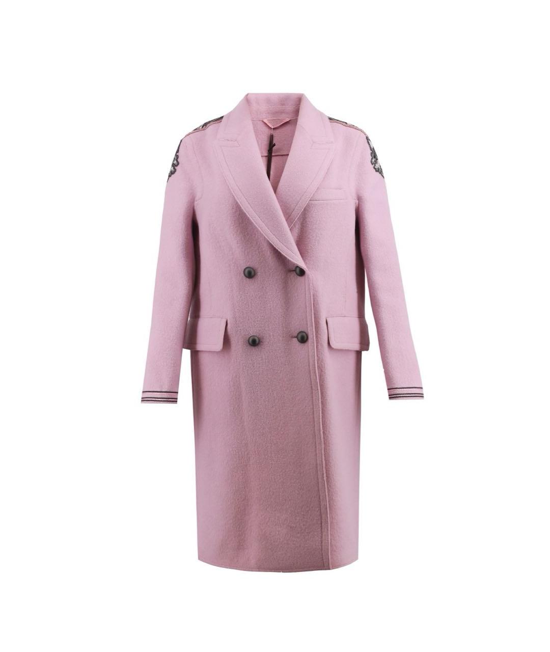 ERMANNO SCERVINO Розовое шерстяное пальто, фото 9