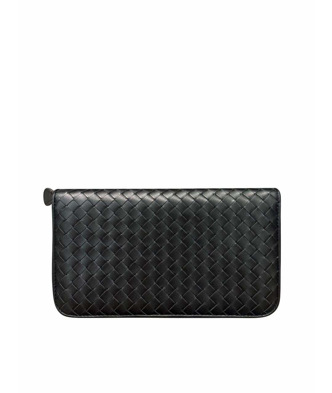 BOTTEGA VENETA Черный кожаный кошелек, фото 1