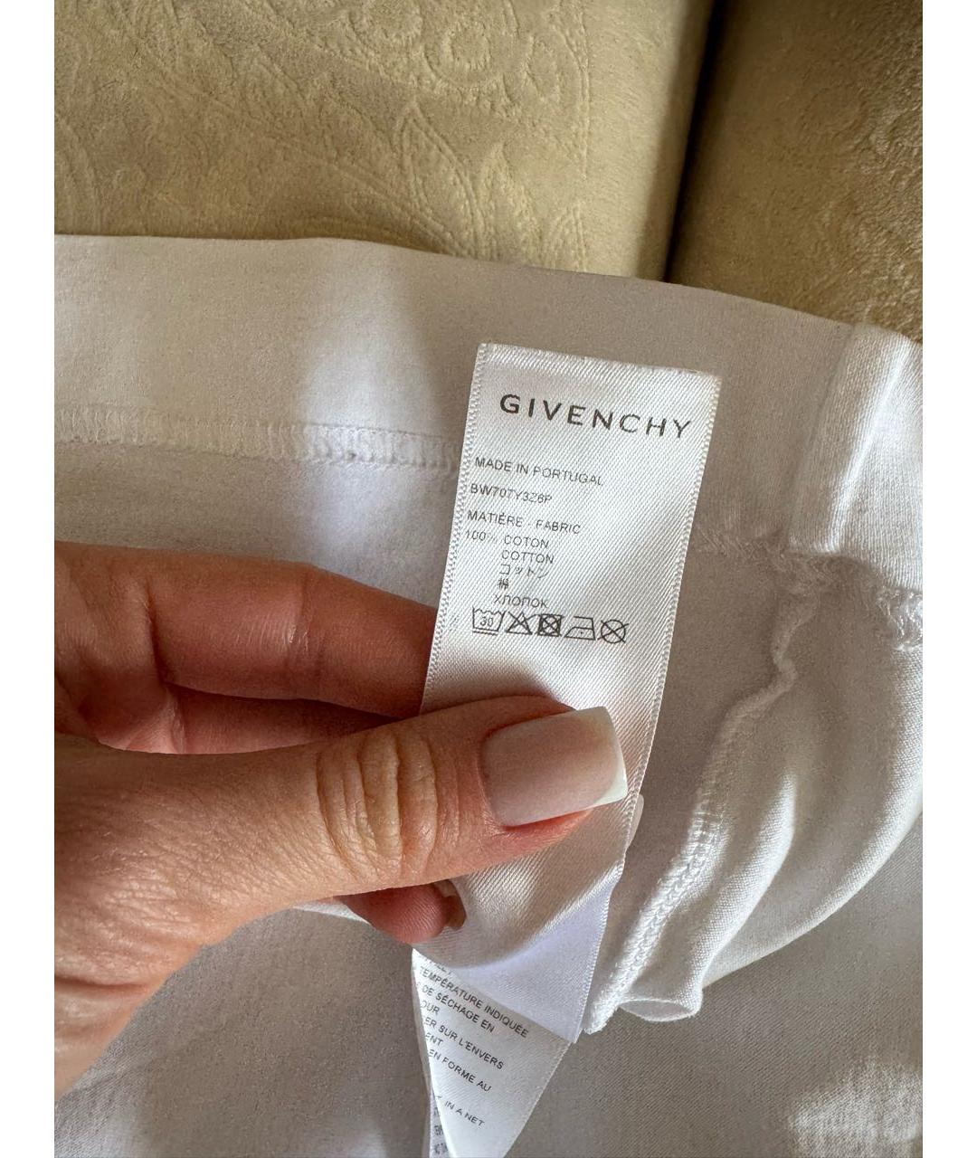 GIVENCHY Белая хлопковая футболка, фото 7