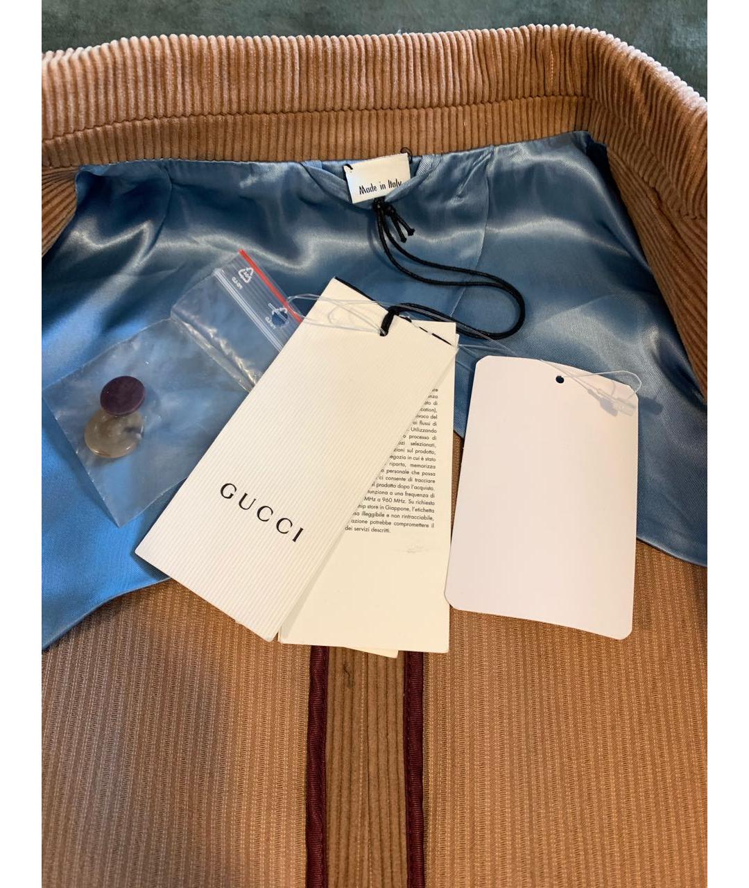 GUCCI Коричневый хлопковый пиджак, фото 5