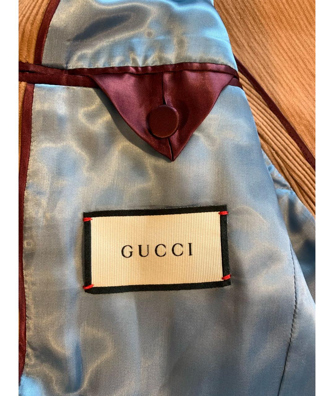 GUCCI Коричневый хлопковый пиджак, фото 4