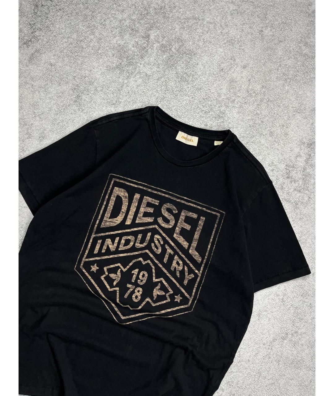 DIESEL Черная хлопковая футболка, фото 2