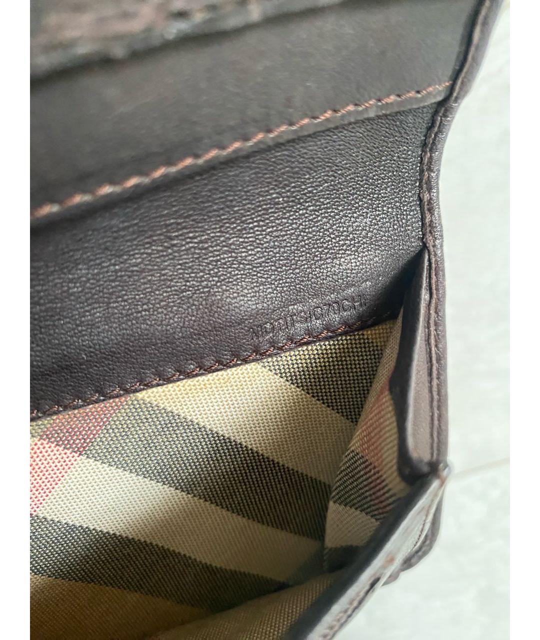 BURBERRY Коричневый кожаный кошелек, фото 7
