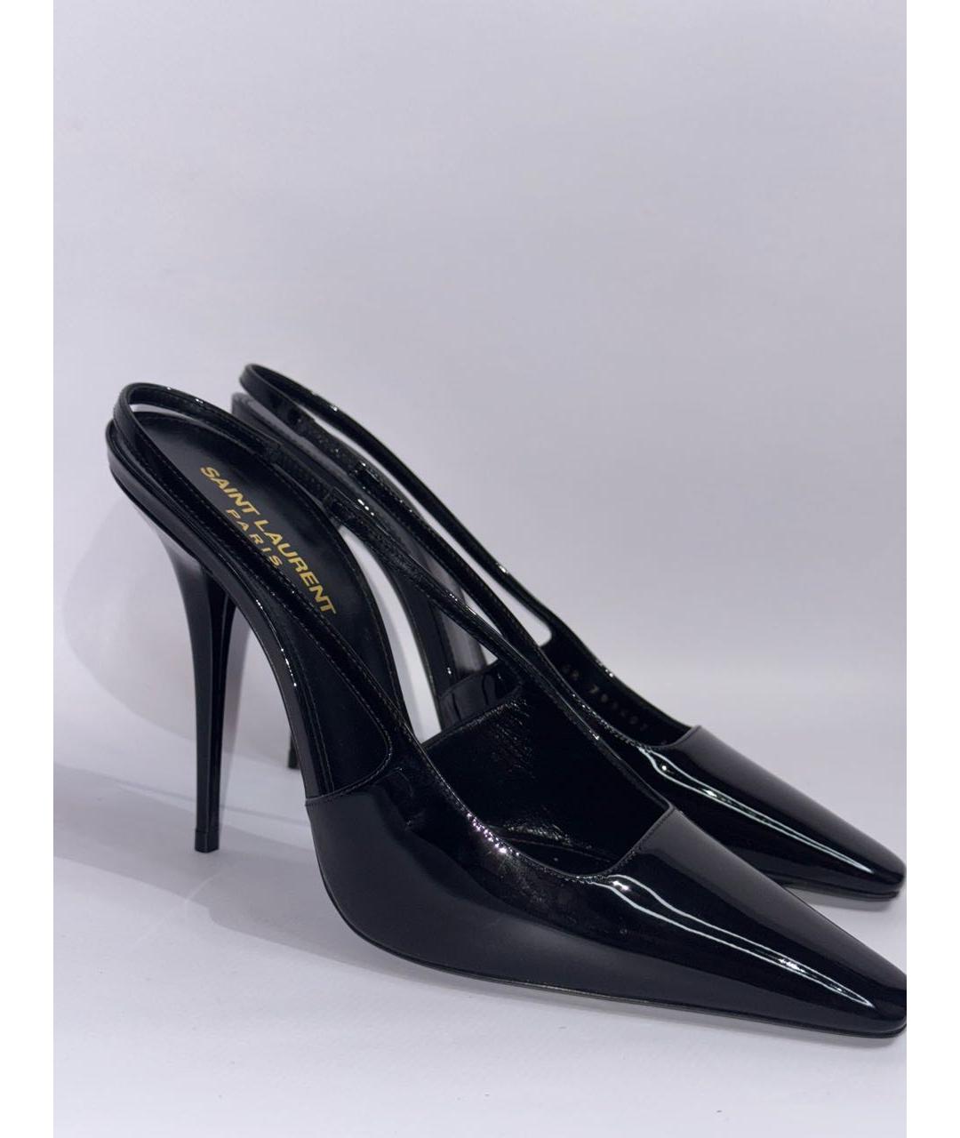 SAINT LAURENT Черные кожаные туфли, фото 9