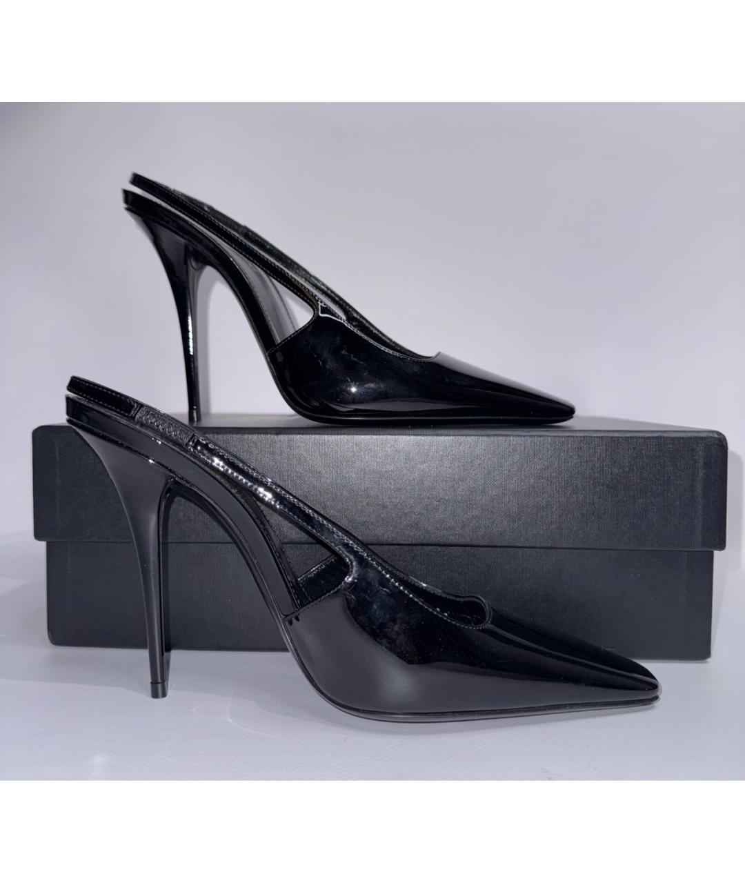 SAINT LAURENT Черные кожаные туфли, фото 8