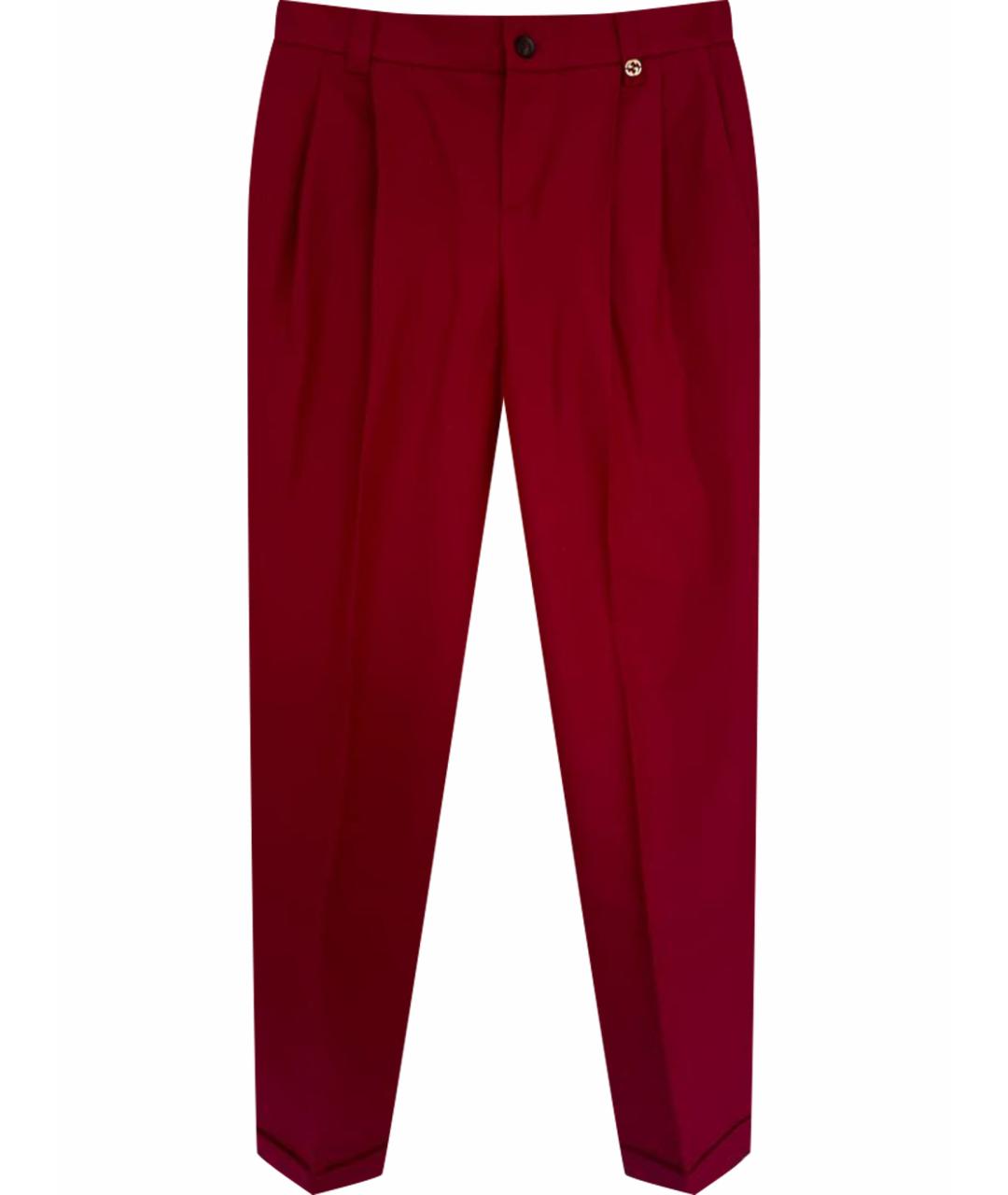 GUCCI Фуксия шерстяные брюки узкие, фото 1