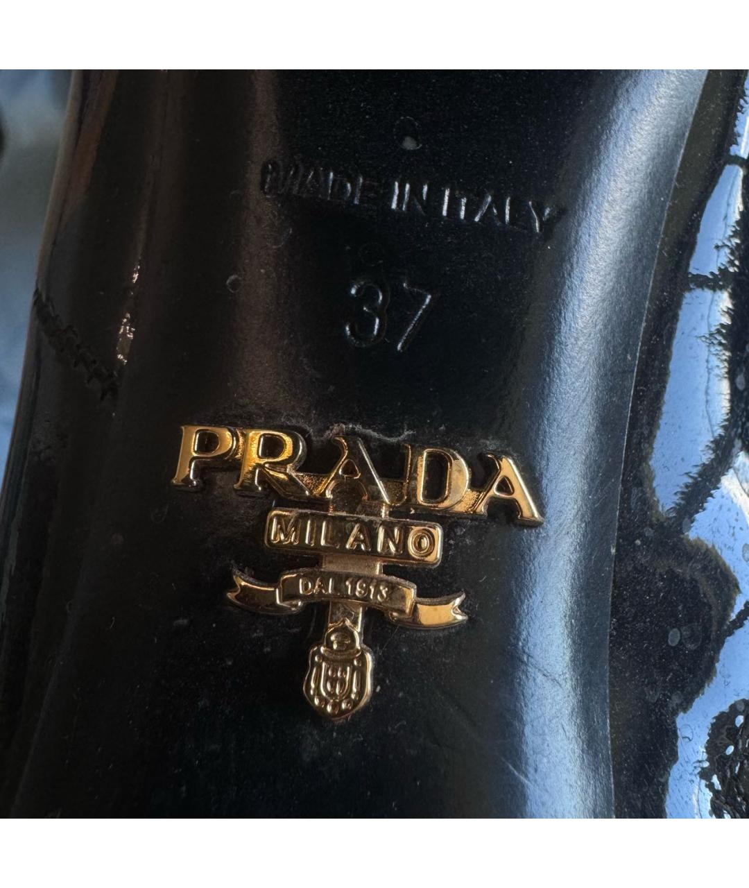 PRADA Черные сапоги из лакированной кожи, фото 4