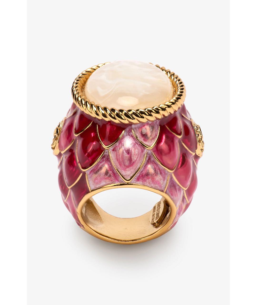 ROBERTO CAVALLI Красное металлическое кольцо, фото 2
