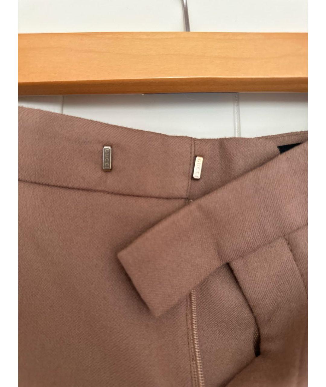 GUCCI Бежевые шерстяные брюки узкие, фото 4
