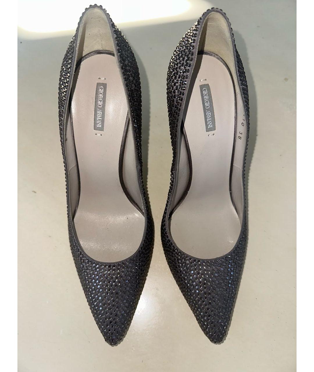 GIORGIO ARMANI Серебряные кожаные туфли, фото 3