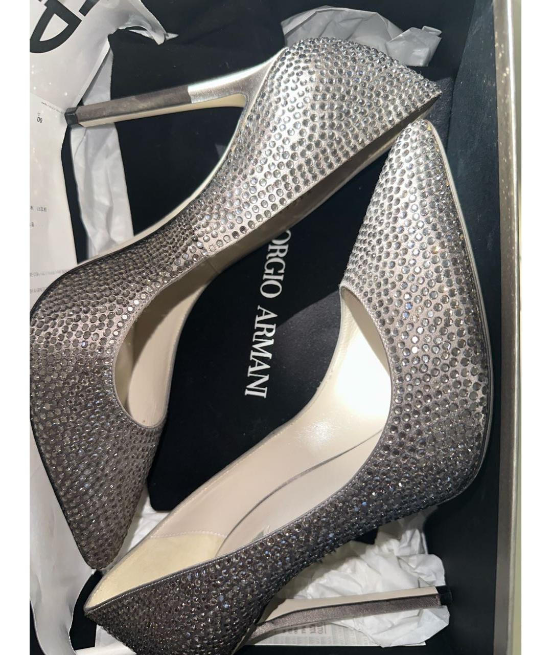 GIORGIO ARMANI Серебряные кожаные туфли, фото 2