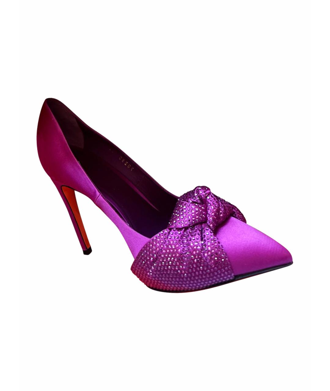 SANTONI Фиолетовые текстильные туфли, фото 1