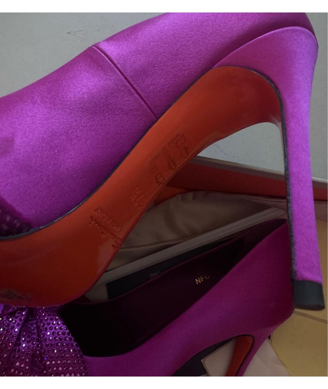 SANTONI Фиолетовые текстильные туфли, фото 2
