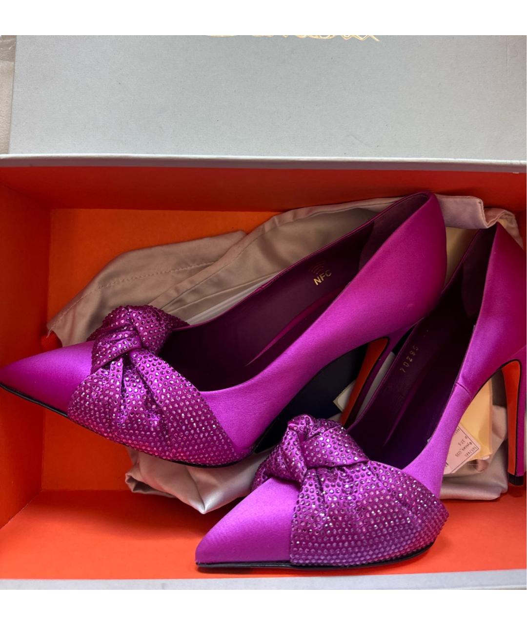SANTONI Фиолетовые текстильные туфли, фото 6