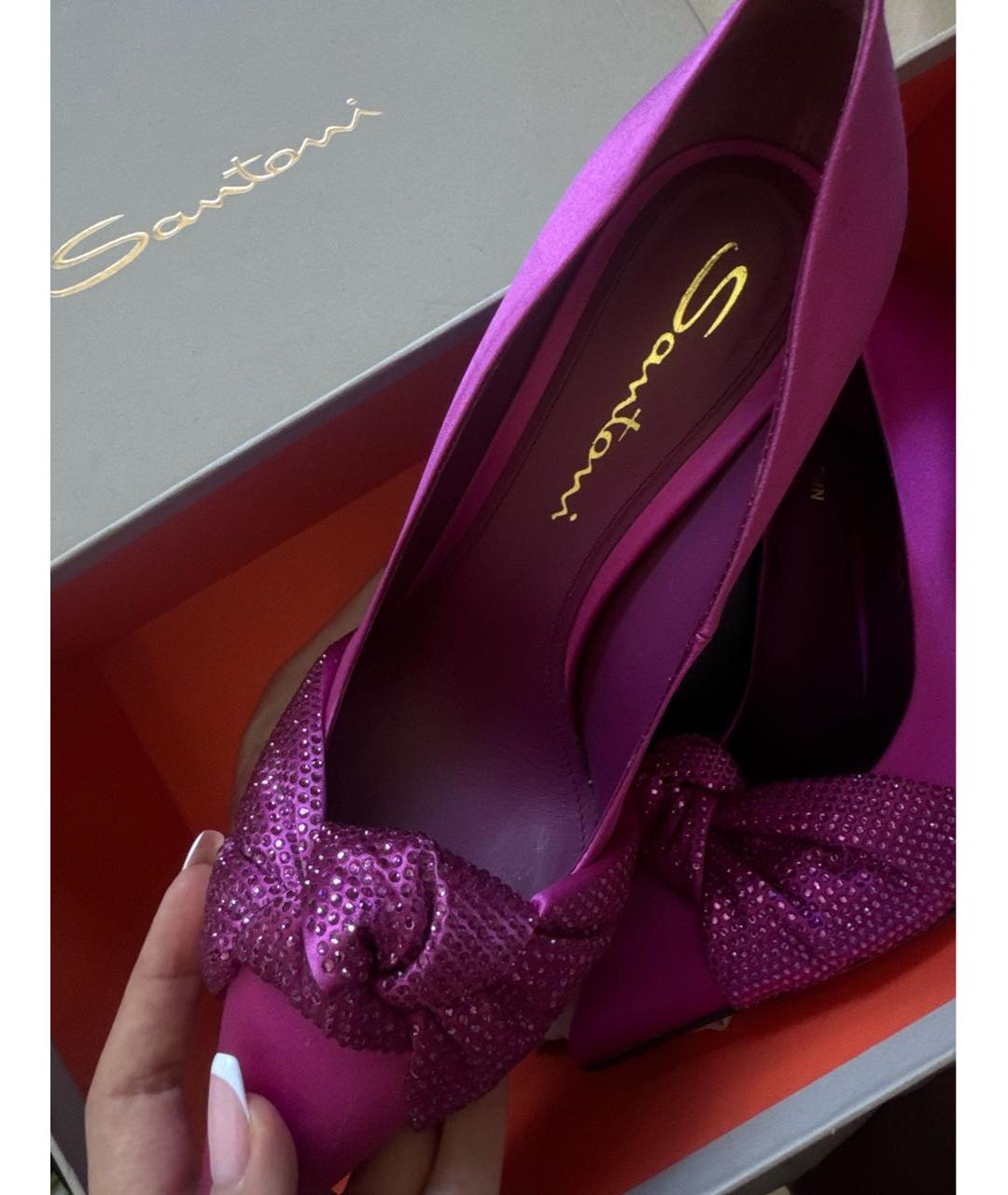 SANTONI Фиолетовые текстильные туфли, фото 4