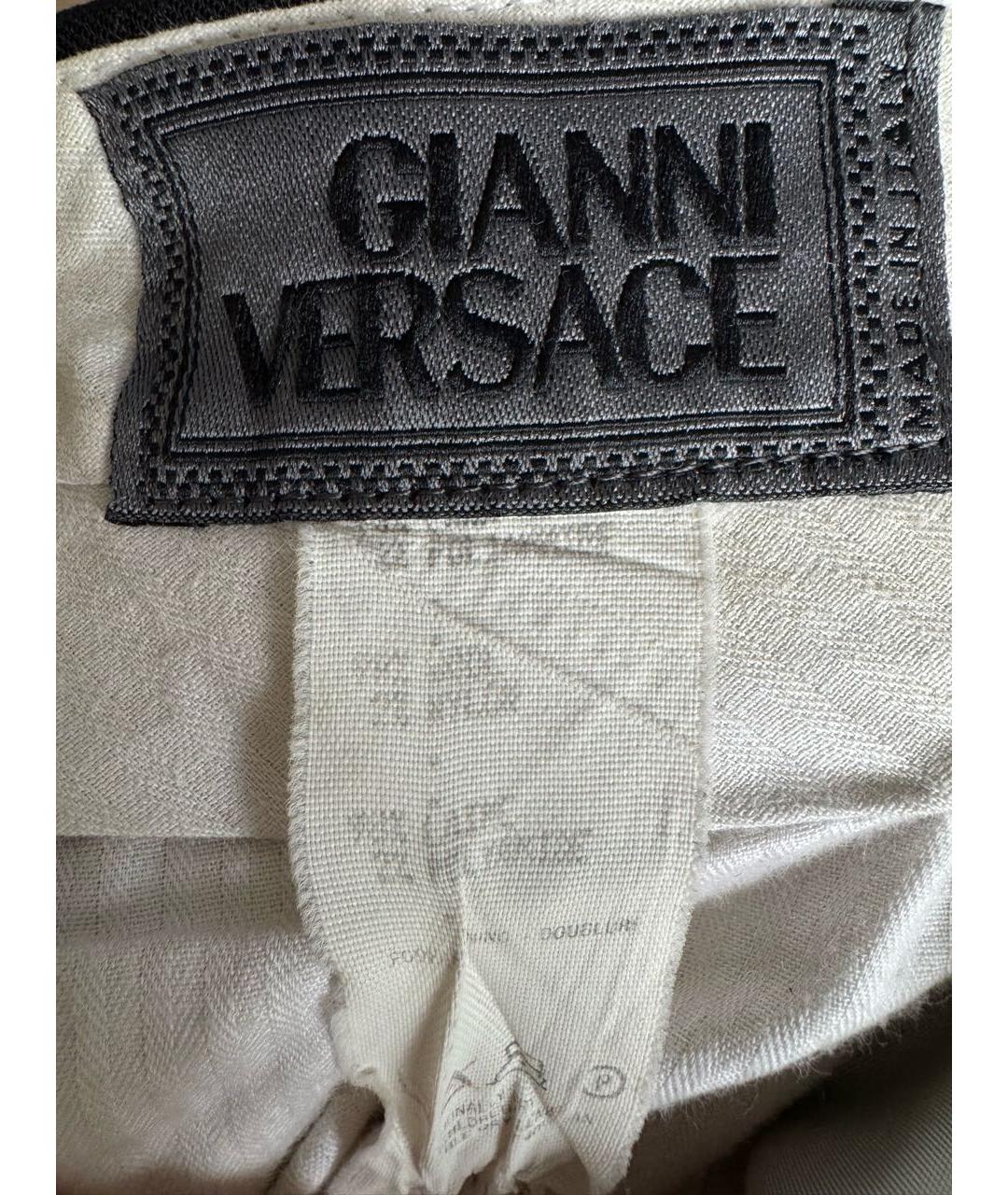 VERSACE Черные шерстяные повседневные брюки, фото 3