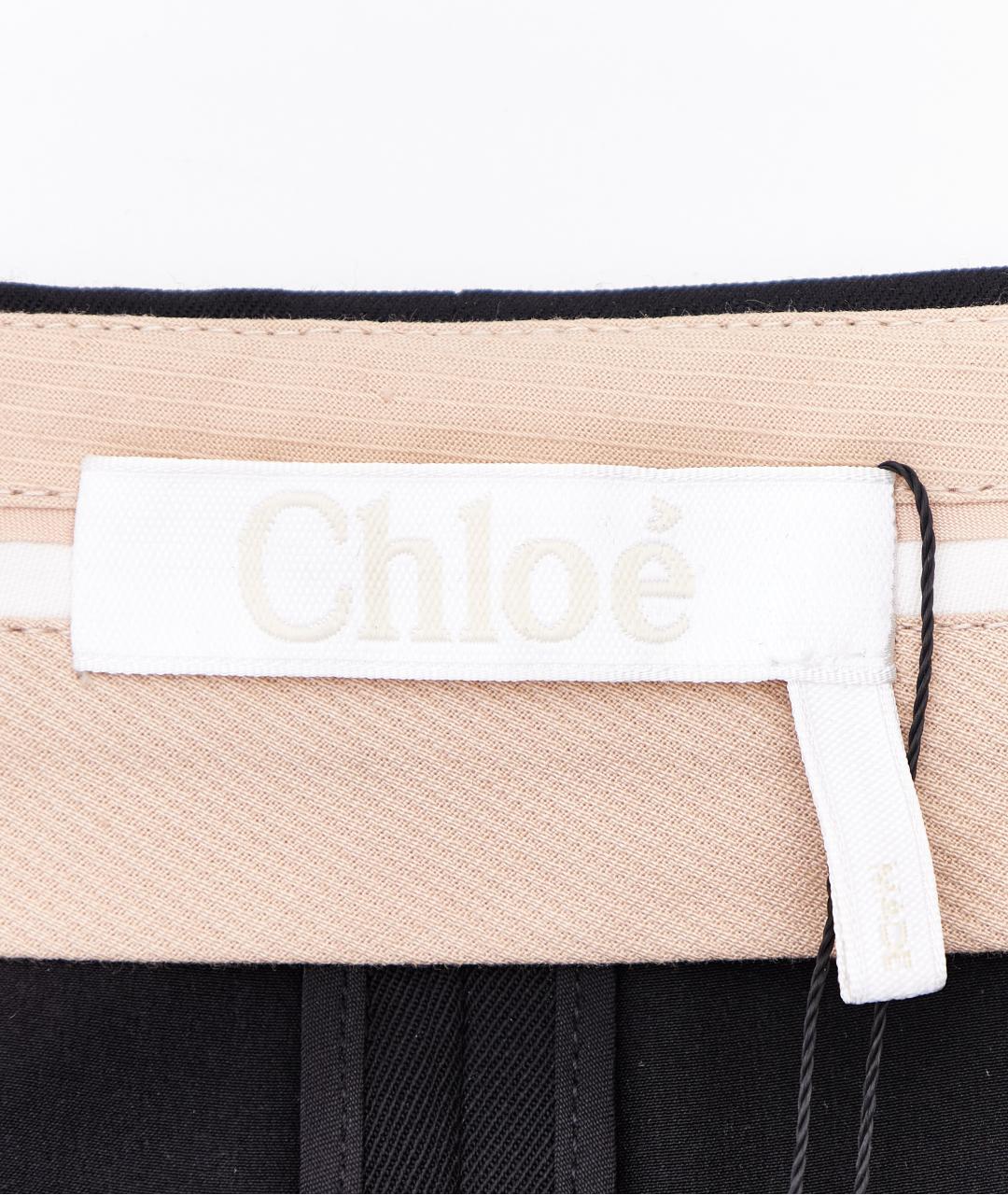 CHLOE Черные шерстяные прямые брюки, фото 5