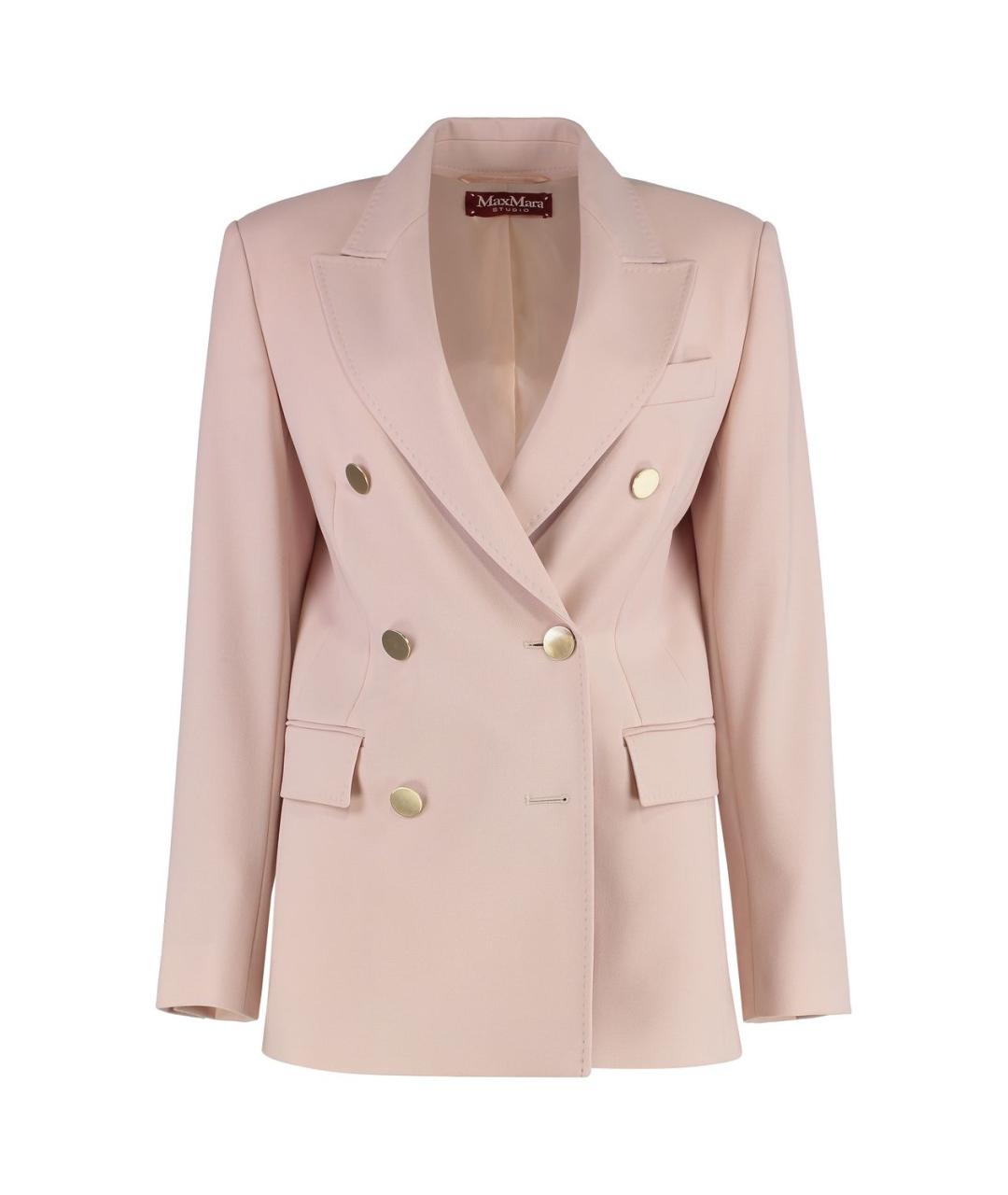 MAX MARA STUDIO Розовый шерстяной жакет/пиджак, фото 1
